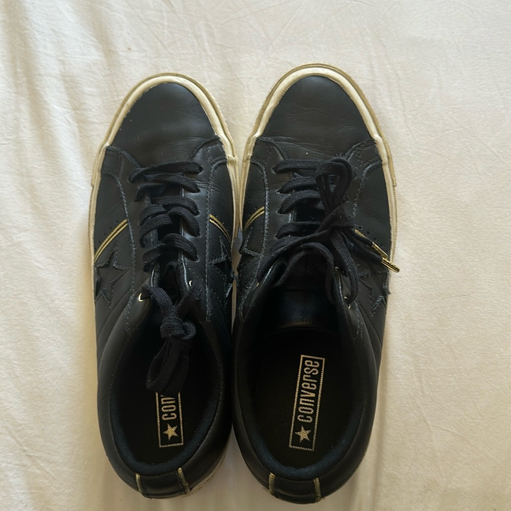 Converse One Star Ox Shoes Black White Leather